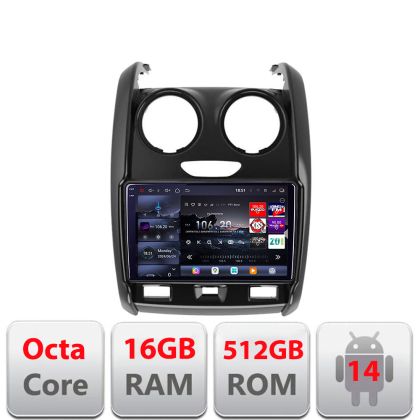 Navigatie Dacia Duster 2012-2019 Edotec Kit-157 8 core QLED 2K 12+256GB 360 Android Waze USB Navigatie Internet Youtube Radio