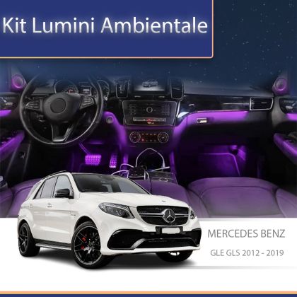 Lumini Ambientale trimuri negru lucios Mercedes GLE GLS W166 2012-2019 control pe sistemul original sau telefon