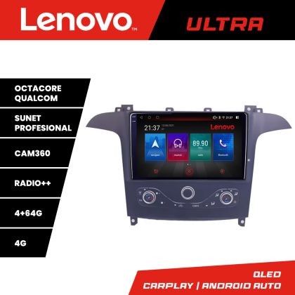 Navigatie Ford S-max 2006-2014 Qled 1K Octa Core 4+64 LTE 4G DSP Wifi 5Ghz HDMI android auto carplay radio gps internet KIT-smax-navi+ULTRA-9-4+64