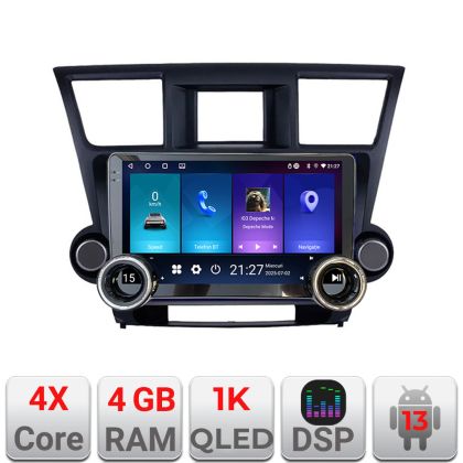 Navigatie Toyota Highlander 2007-2013 Edotec  4+64 10.5 inch Incell 1K android Wifi 5Ghz gps internet