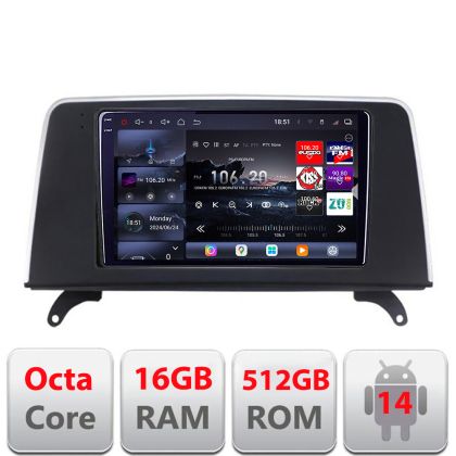 Navigatie BMW X5 X6 2009-2014 CIC 8 core QLED 2K 12+256GB 360 Android Waze USB Navigatie Internet Youtube Radio Edotec