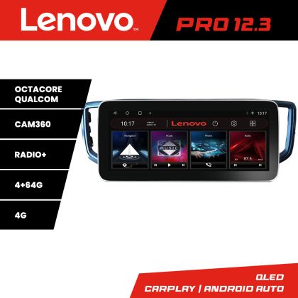 Navigatie dedicata Edonav VW Amarok  Lenovo PRO 4+64 12.3 inch qled android 4G DSP gps internet  KIT-amarok