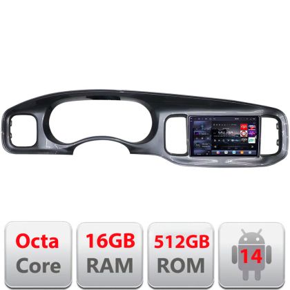 Navigatie Dodge Charger 2011-2014  Qled 2K Octa Core 12+256GB LTE 4G DSP Wifi 5Ghz android auto carplay radio gps internet kit-charger+EDT-E809-2K