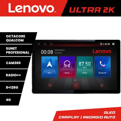 Navigatie Fiat 500 2015-2021 N-500new ecran 13" 2K 8+128 Android Waze USB Navigatie 4G 360 Toslink Youtube Radi