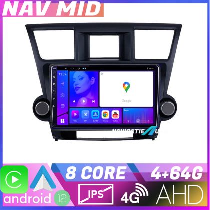 Navigatie Toyota Highlander 2007 2013 EDOTEC-LITE Android Ecran 720P Octa Core 4 64 Carplay