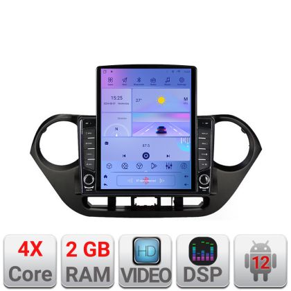 Navigatie Hyundai I10 2013-2019 K-HY38 ecran tip TESLA 9.7" cu Android Radio Bluetooth Internet GPS WIFI 2+32 DSP Quad