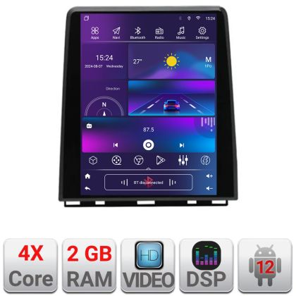 Navigatie Renault Clio 5 high Edonav Tesla Qled 9.7",Quad core,2Gb RAM,32Gb Hdd,DSP,Carplay,Android Auto,Bluetooth