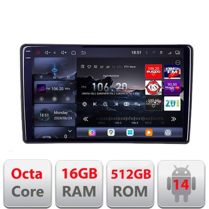 Navigatie Peugeot 307 2001-2008 Edotec Kit-307 8 core QLED 2K 12+256GB 360 Android Waze USB Navigatie Internet Youtube Radio