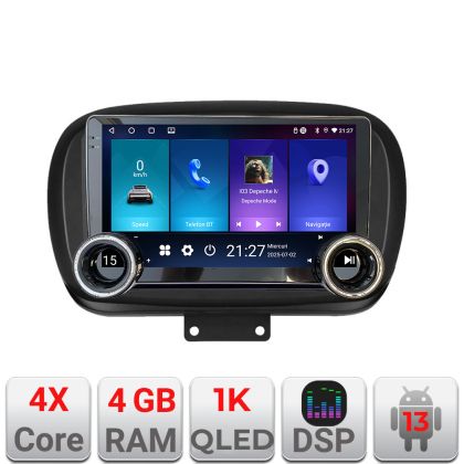 Navigatie Fiat 500 2014- Kit-539 Edotec  4+64 10.5 inch Incell 1K android Wifi 5Ghz gps internet