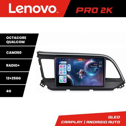 Navigatie Hyundai Elantra 2018- Lenovo Kit-1581 8 core QLED 2K 12+256 360 Android Waze USB Navigatie Internet Youtube Radio