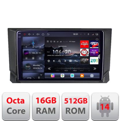 Navigatie Seat Arona 2017+ Android radio gps internet 8 core QLED 2K 12+256GB 360 Edotec