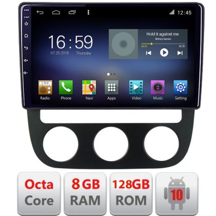 Navigatie VW Golf 5 2004-2010 clima automatica Android radio gps internet Octa Core 8+128 LTE KIT-golf5-automatic+EDT-E610