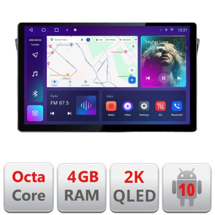 Navigatie dedicata Fiat 500 2015-2021 N-500new Edonav ecran 13" 2K 4+32 Android Waze USB Navigatie 4G 360 Toslink Youtube Radi