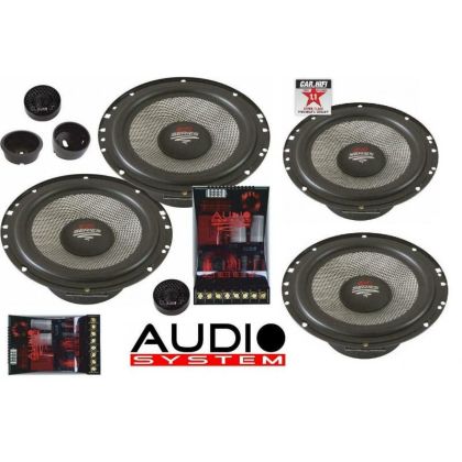 Set 4 Difuzoare componente, Audio System X-165, 4 căi, 165mm, Kickbass, Crossovere plug'n'play, 2x 300 W/220 W, 2 Ohm