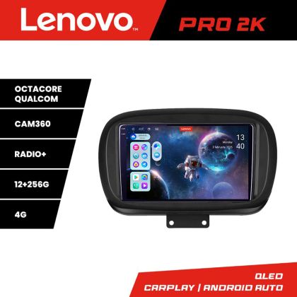 Navigatie Fiat 500 2014- Lenovo Kit-539 8 core QLED 2K 12+256 360 Android Waze USB Navigatie Internet Youtube Radio