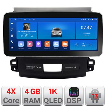 Navigatie Mitsubishi Outlander 2010 K-056 Edotec 4+64 12.3 inch Incell 1K android Wifi 5Ghz gps internet  Q v1