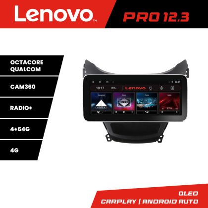 Navigatie Hyundai Elantra 2011-2013 K-092 Lenovo PRO 4+64 12.3 inch qled android 4G DSP gps internet  Q