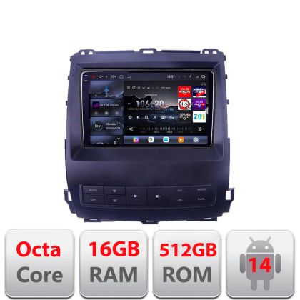 Navigatie Toyota Prado J120 2002-2009 Edotec Kit- j120 8 core QLED 2K 12+256GB 360 Android Waze USB Navigatie Internet Youtube Radio