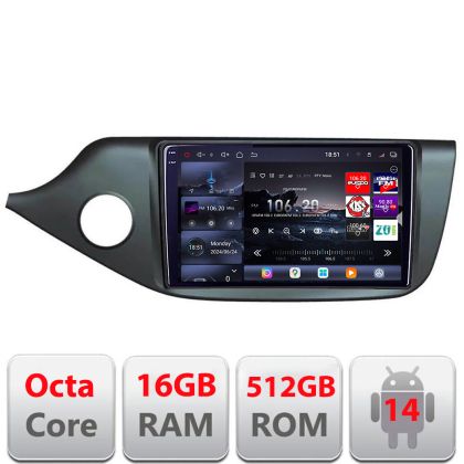 Navigatie Kia Ceed 2012-2018 Edotec Kit-KI39 8 core QLED 2K 12+256GB 360 Android Waze USB Navigatie Internet Youtube Radio