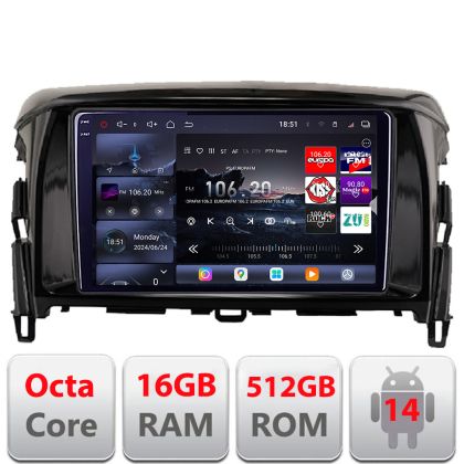 Navigatie Mitsubishi Eclipse Cross 2017- Android radio gps internet 8 core QLED 2K 12+256GB 360 Edotec