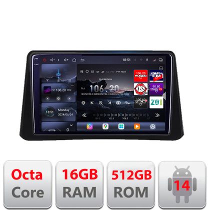 Navigatie Opel Mokka 2012-2016 Edotec Kit-MOKKA1 8 core QLED 2K 12+256GB 360 Android Waze USB Navigatie Internet Youtube Radio