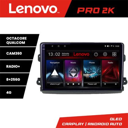 Navigatie Fiat Ducato 2021- Lenovo Qled 2K Octa Core 8+256 360 DSP carplay android auto radio gps internet KIT-ducato2024+PRO-2K-9-8+256
