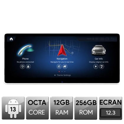 Navigatie Mercedes A W176, GLA, CLA, G NTG5, Android, Octa Core, 12+256, 12.3", Qled 2K 2400x900, Qualcomm 680