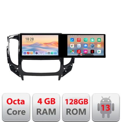 Navigatie Mitsubishi L200 2014-2020 Kit-1094 Edotec 2 ecrane  8 core 4+128 21.6 inch Incell android Wifi 5Ghz gps internet  v1