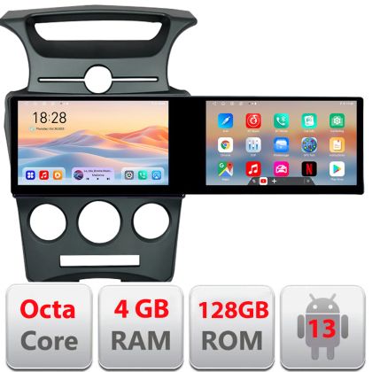 Navigatie Kia Carens 2006-2012 clima automata Edotec 2 ecrane  8 core 4+128 21.6 inch Incell android Wifi 5Ghz gps internet  KIT-carens-2006