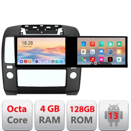 Navigatie Nissan Navara Pathfinder 2005-2010 Kit-nav5 Edotec 2 ecrane  8 core 4+128 21.6 inch Incell android Wifi 5Ghz gps internet