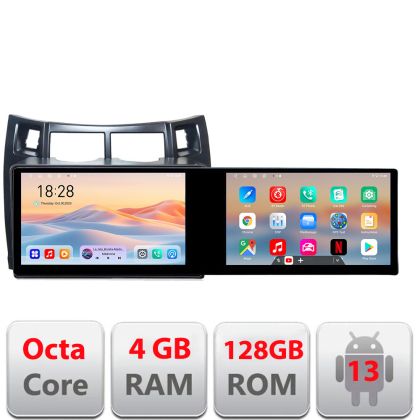 Navigatie Toyota Yaris 2008-2011 Kit-YARIS08 Edotec 2 ecrane  8 core 4+128 21.6 inch Incell android Wifi 5Ghz gps internet