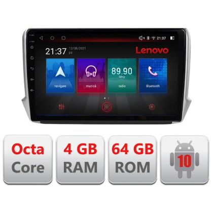 Navigatie Peugeot 208/2008 E-PSA Octa Core Octa Core cu Android Radio Bluetooth Internet GPS WIFI DSP 4+64GB 4G RESIGILAT
