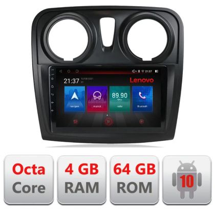Navigatie Dacia Sandero Logan 2012-2020 E-sandero Octa Core cu Android Radio Bluetooth Internet GPS WIFI DSP 4+64GB 4G RESIGILAT