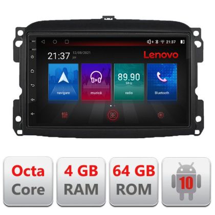 Navigatie Fiat 500 2015-2021 Android radio gps internet Octa Core 4+64 LTE Kit-500new+EDT-E510-PRO RESIGILAT