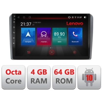 Navigatie Audi A3 8P E-049 Octa Core cu Android Radio Bluetooth Internet GPS WIFI DSP 4+64GB 4G RESIGILAT