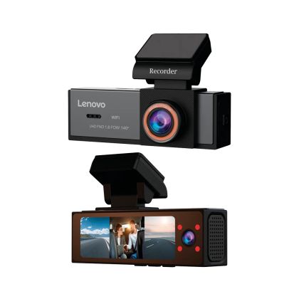 Camera DVR Lenovo Q7 cu 3 camere 4K fata si 1080 spate si 1080 interior ecran 3.2 inch IPS Wifi unghi larg monitorizare parcare
