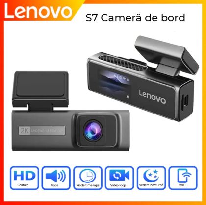 Camera DVR Lenovo S7-1974 2K fata si 1080 spate ecran 1.97 inch conexiune 4G GPS unghi larg monitorizare parcare