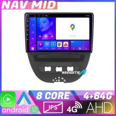 Navigatie Citroen C1 Peugeot 107 Toyota Aygo 2005 2014 EDOTEC-LITE Android Ecran 720P Octa Core 4 64 Carplay v2