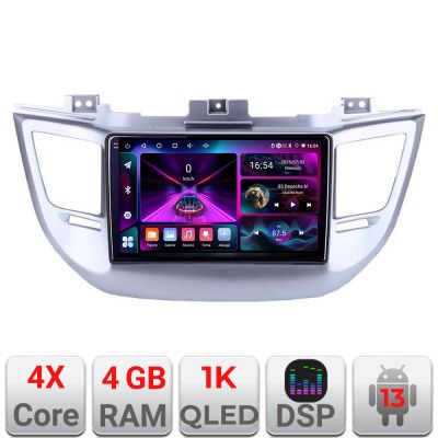 Navigatie Hyundai Tucson 2015-2019 A-546  4+64 InCell Display 1K Android Waze USB Navigatie Internet Youtube Radio