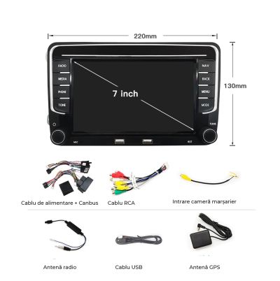 Navigație Volkswagen Seat Skoda Golf Caddy Passat B6 B7 Polo, 7 inci, 2003 - 2017