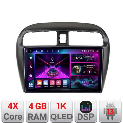 Navigatie Mitsubishi Space Star Mirage Attrage 2012-  4+64 InCell Display 1K Android Waze USB Navigatie Internet Youtube Radio