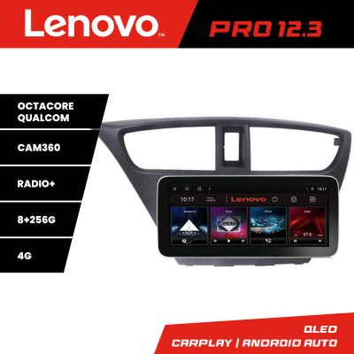 Navigatie Honda Civic 2012-2016 K-civic Lenovo PRO 8+256 12.3 inch qled android 4G DSP gps internet a