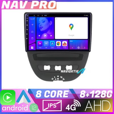 Navigatie Citroen C1 Peugeot 107 Toyota Aygo 2005 2014 EDOTEC-LITE Android Ecran 720P Octa Core 8 128 Carplay