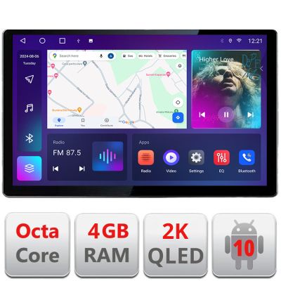 Navigatie dedicata Skoda Fabia 2 2009-2014 Edonav ecran 13" 2K 4+32 Android Waze USB Navigatie 4G 360 Toslink Youtube Radio KI