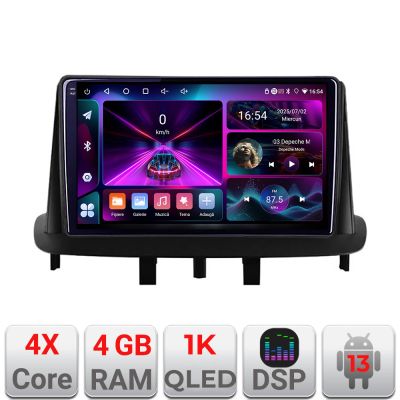 Navigatie Renault Megane 3 A-145  4+64 InCell Display 1K Android Waze USB Navigatie Internet Youtube Radio