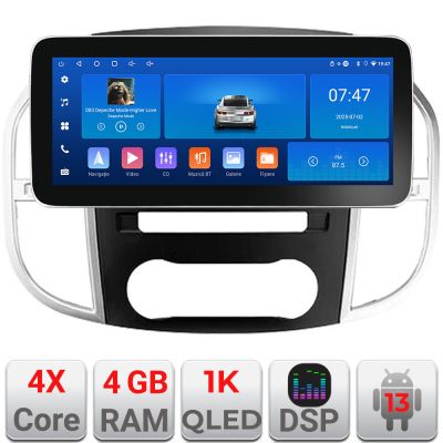 Navigatie Mercedes Vito w447 2016- Edotec 4+64 12.3 inch Incell 1K android Wifi 5Ghz gps internet  Kit-w447