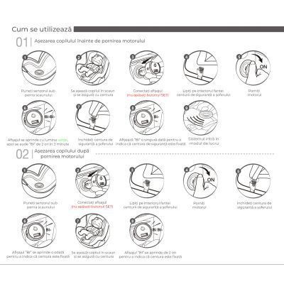 Sistem monitorizare BSA-1U pentru scaun de copil în mașină cu avertizare (inclusiv mașini din grupul VAG)