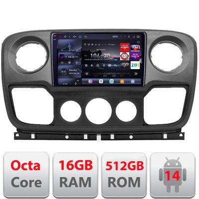Navigatie Opel Movano, Renault Master 2010-2021 Android radio gps internet 8 core QLED 2K 12+256GB 360GB  Edotec V1