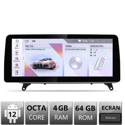 Navigatie BMW X5 X6 E70 E71 2007-2008 cu ecran CCC Android ecran 10.25" 4+64 4G BT
