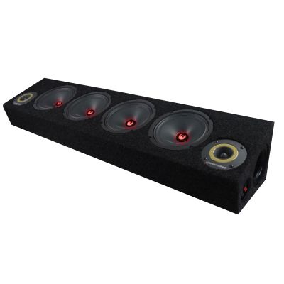Cutie cu difuzoare iluminate Phonix Gold 1700W ieșire SPL 2 x 4 OHM 4 x difuzoare midrange 2 x tweetere pro audio